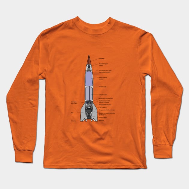 V2 Diagram Long Sleeve T-Shirt by Crashlander